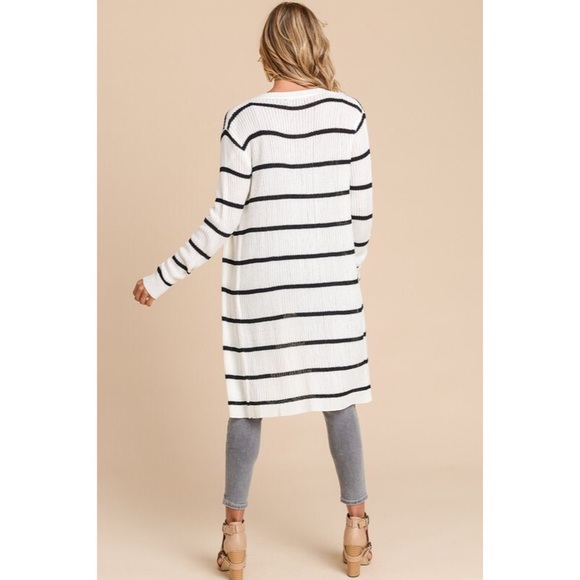 Amy Striped Long Sleeve Duster - Picture 3 of 4